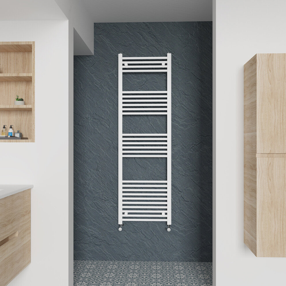 (Straight, 1600x500mm) Warmehaus Heated Towel Rail White Bathroom Ladder Style Radiator Central Heating