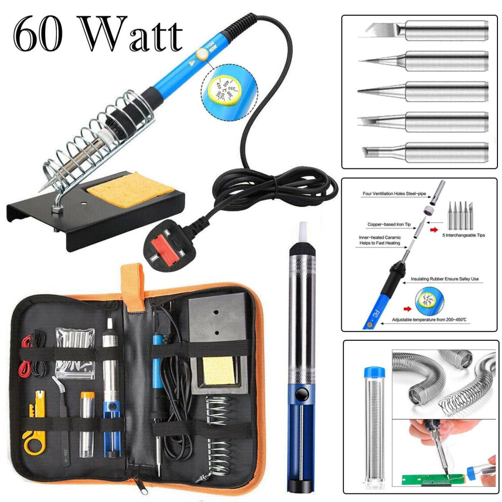 60W Soldering Iron Kit Electronics Switch Welding Solder