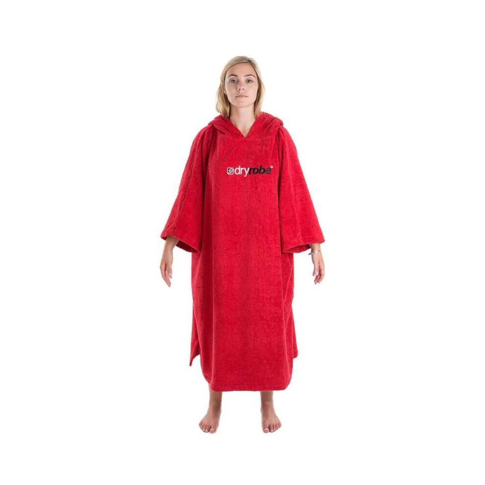 Dryrobe Towelling Changing Robe - RED - Medium