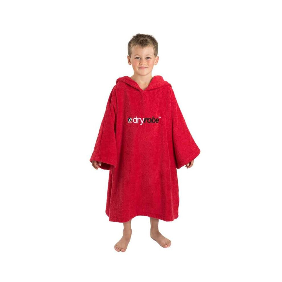 Dryrobe Towelling Changing Robe - RED - Kids 5-9