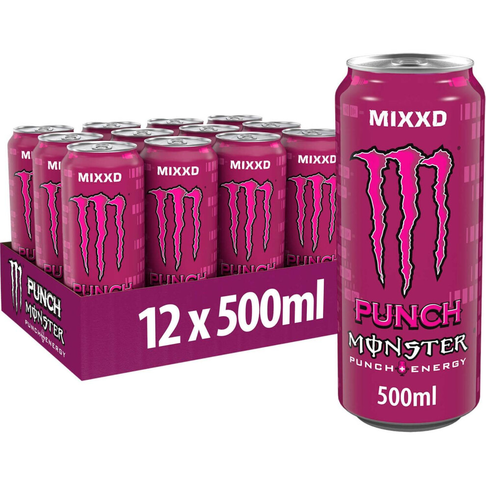 Monster Energy Mixd Punch Energy Drink 12x 500ml Cans **BEST BEFORE OCTOBER 2023