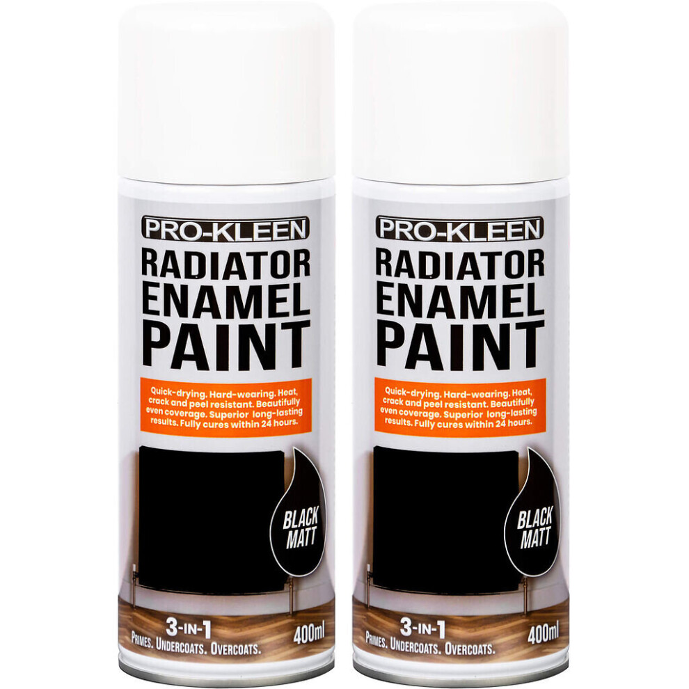 (Twin, Black Matt) Pro-Kleen Enamel Radiator Paint (Matt)