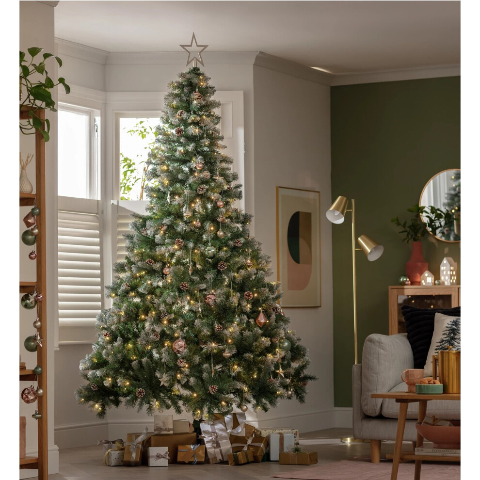 Habitat 8ft Oscar Pre-Lit Pine Cone Christmas Tree - Green