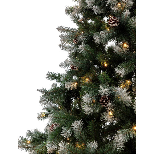 Habitat 8ft Oscar Pre-Lit Pine Cone Christmas Tree - Green 1
