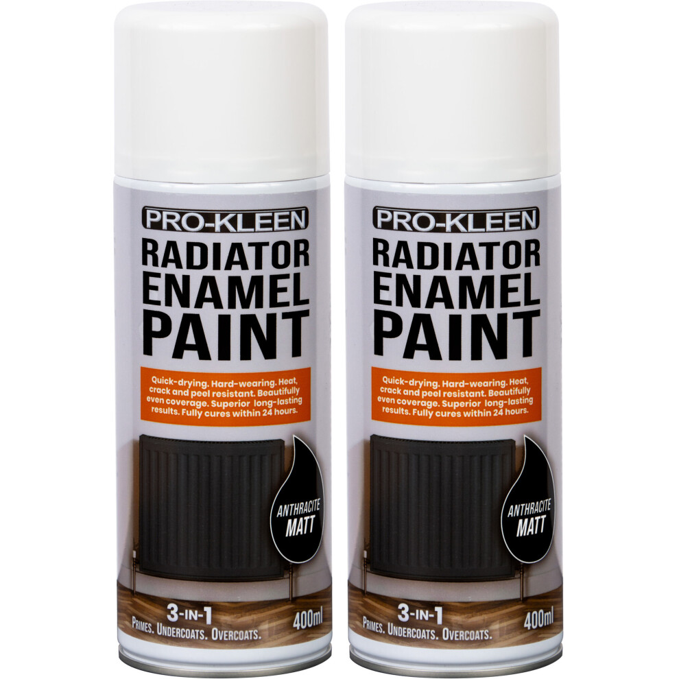 (Twin, Anthracite Matt) Pro-Kleen Enamel Radiator Paint (Matt)