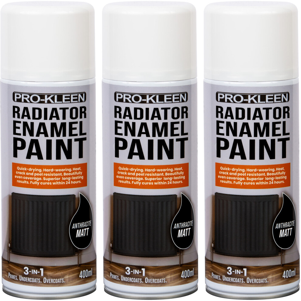 (Triple, Anthracite Matt) Pro-Kleen Enamel Radiator Paint (Matt)