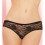 (Black, M) Women's Open Crotch Ruffle Back Lace Boyshort Panty 2