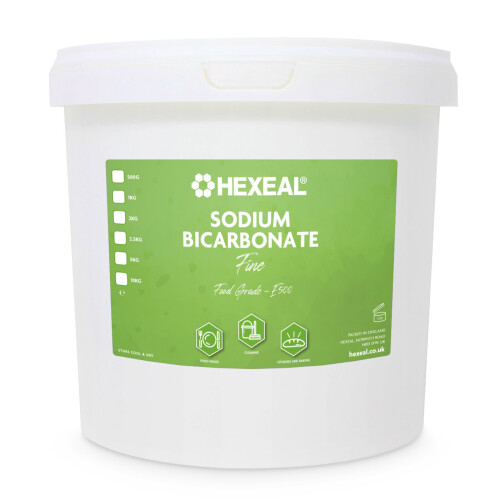Hexeal SODIUM BICARBONATE | 5kg Bucket | 100% BP/Food Grade | Bath, Baking, Cleaning, Baking Soda