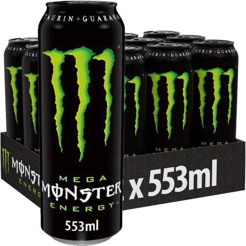 Monster Energy Mega Green Energy Drink 12x 553ml Big Cans **BEST BEFORE ...