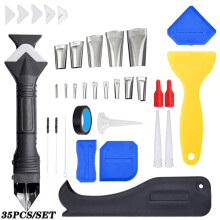 35Pcs Caulking Finisher Silicone Sealant Finishing Tool Grout Scraper