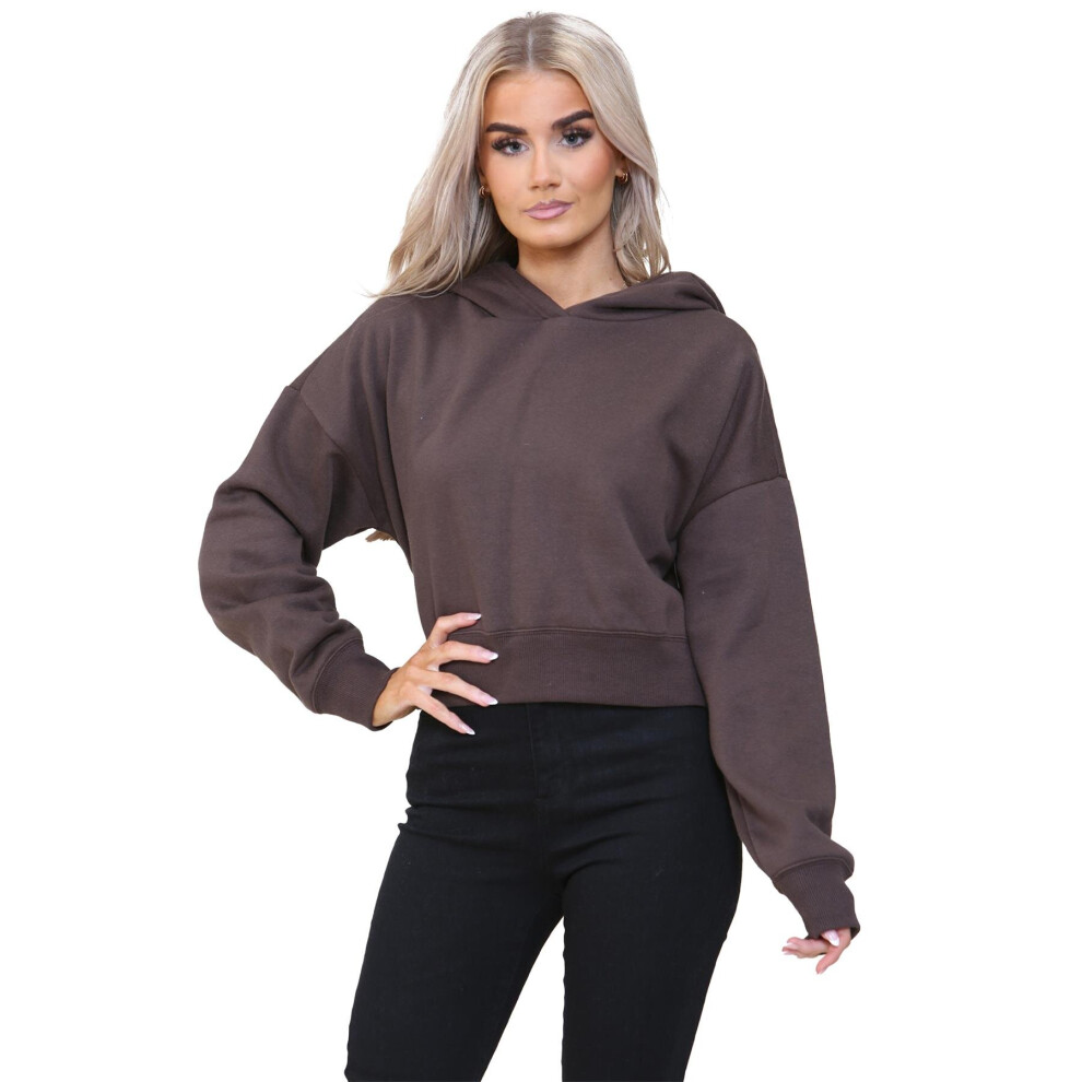 Ze Enzo (Xl, ) Enzo Womens Cropped Hoodie Brown