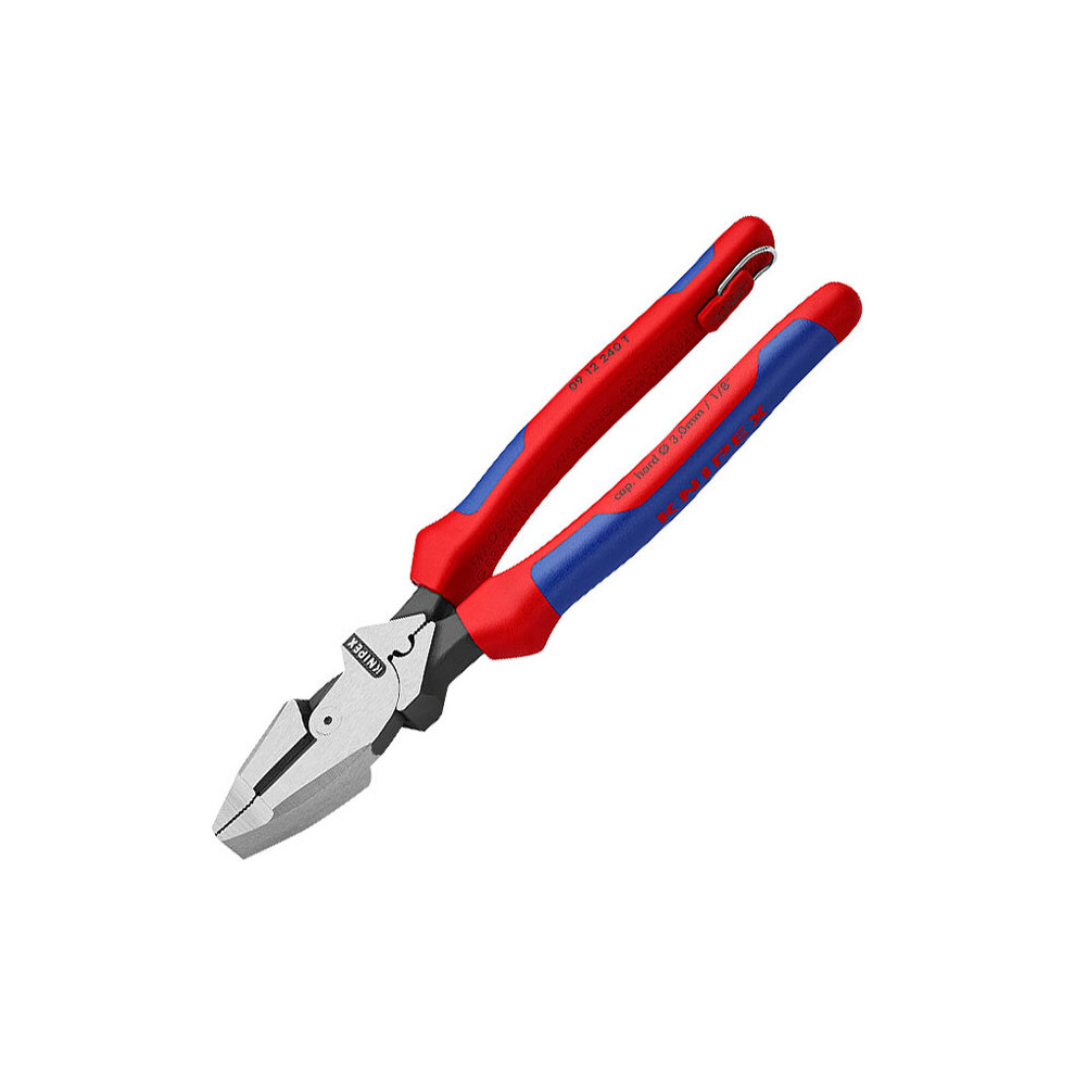 Knipex 09 12 240 T American Style Lineman's Pliers Tether Attachment Point 240Mm Black