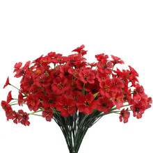 (Red) Outdoor Plastic Plants Garden Porch Decor Artificial Flowers Fake Flowers