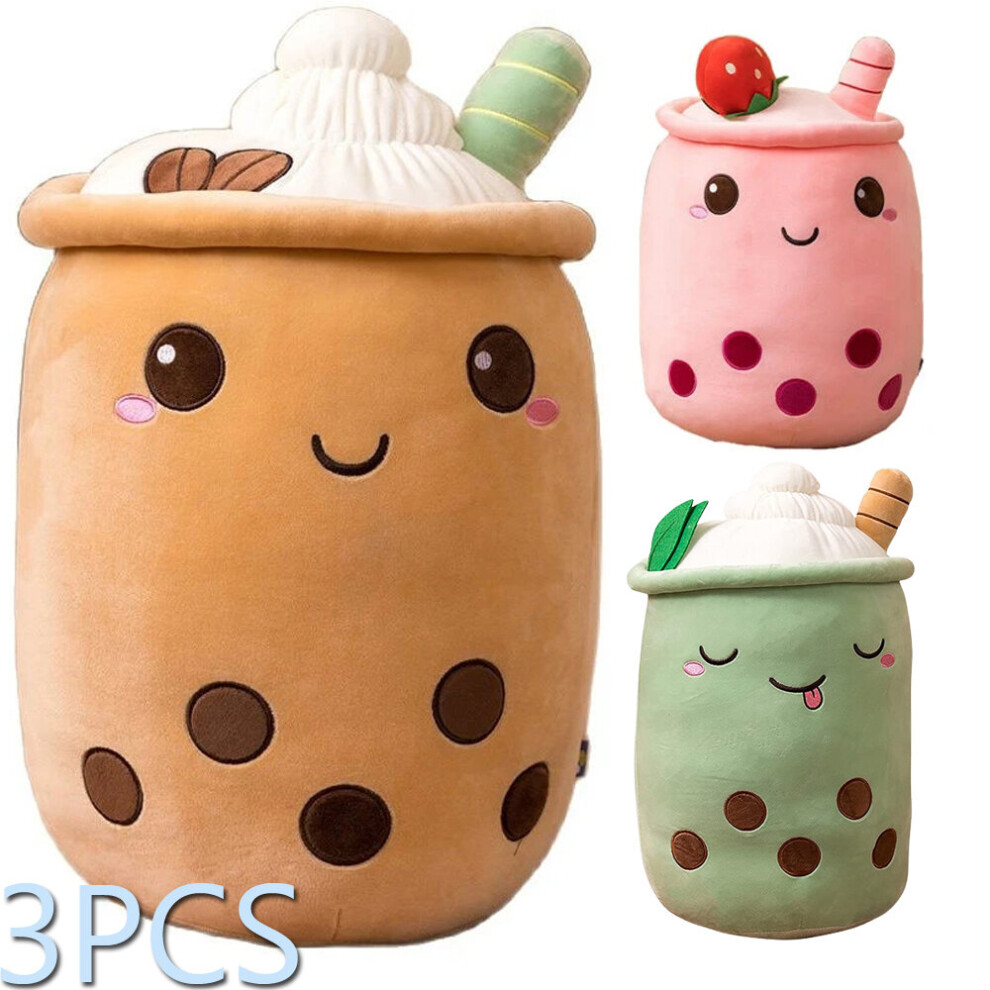 3PCS Bubble Tea Plush Green Boba Plush Pearl Milk Tea Doll