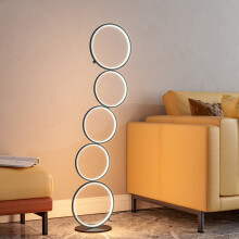 Modern 5-Ring Touch Control LED Floor Lamp for Living Room