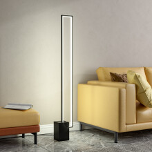 Metal Rectangular LED Floor Lamp with Black Base
