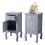 Living And Home (Grey) Wooden Bedside Side Table Nightstand with Drawer 4