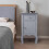 Living And Home (Grey) Wooden Bedside Side Table Nightstand with Drawer 1