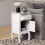 Living And Home (White) Wooden Bedside Side Table Nightstand with Drawer 2
