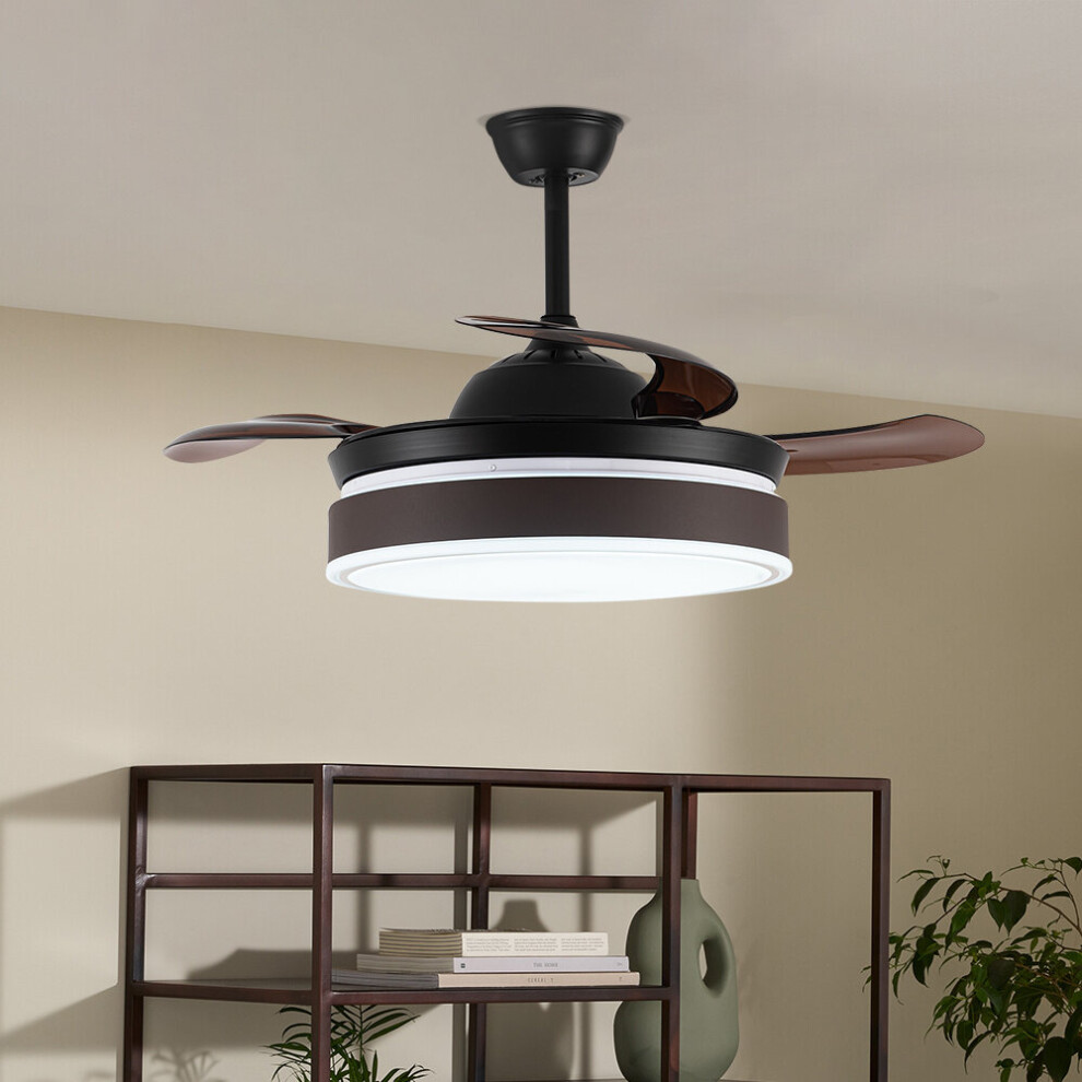 Modern Ceiling Fan Light 3 Colors Adjustable with Remote Control