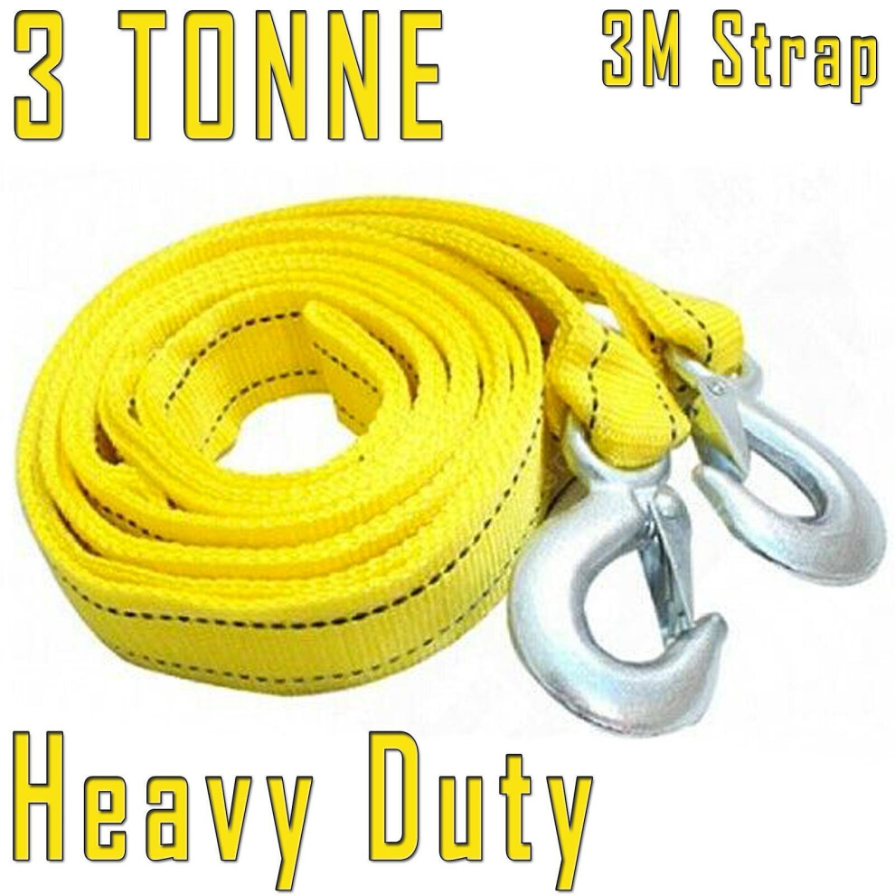 3 TONNE Tow Towing Pull Rope 3m Strap