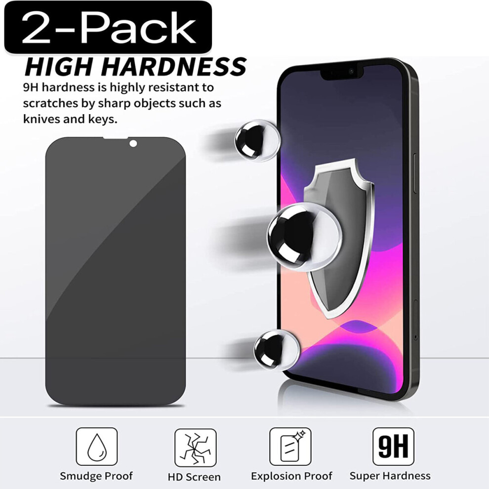 (For iPhone 12 Pro) 2 PACK Anti-Sapy Tempered glass privacy screen protector film