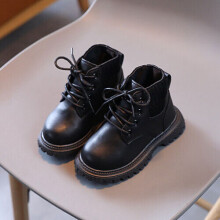 (Black, UK10 Kids) Baby Girls Boys Chelsea Warm Ankle Boots Hiking Kids School Bootie Shoes Size
