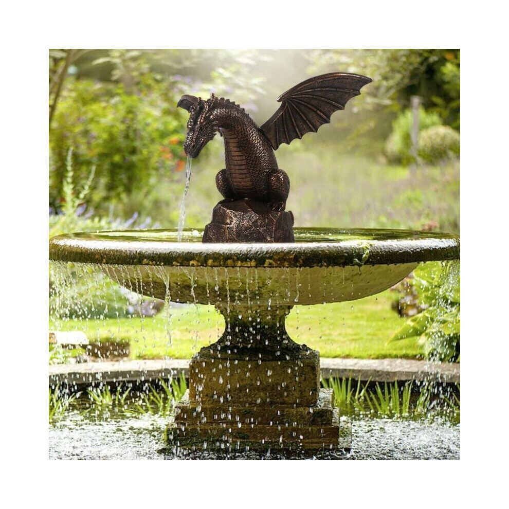 Dragon Statue Sculpture Animal Water Fountain Figurine Garden Yard Outdoor Decor
