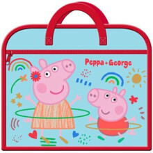 Peppa & George Pig Zip Up School Reading Book Bag With Carry Handle