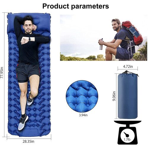 Self Inflating Camping Mat Pillow Roll Up Mattress/Pad Sleeping Bed UK 1
