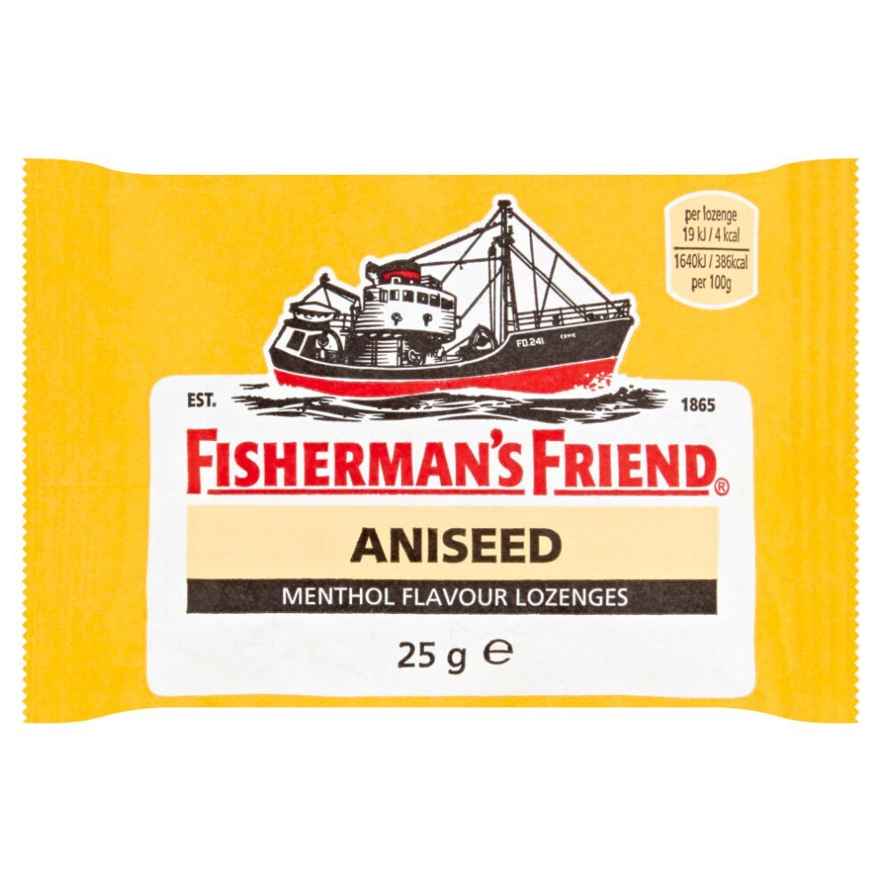 Fisherman's Friend Aniseed Menthol Flavour Lozenges 25G (Pack Of 24)
