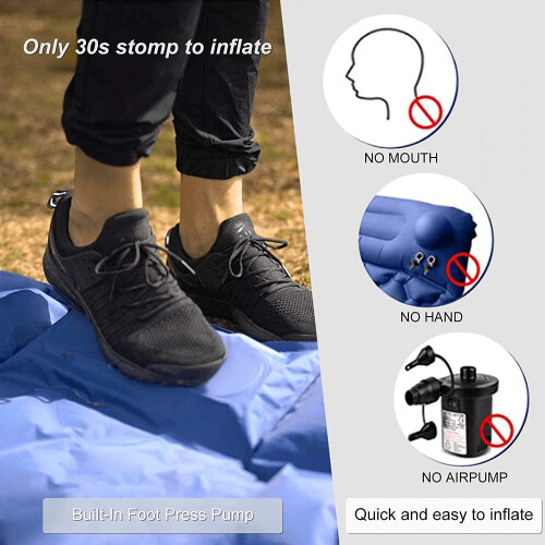 Self Inflating Camping Mat Pillow Roll Up Mattress/Pad Sleeping Bed UK 2