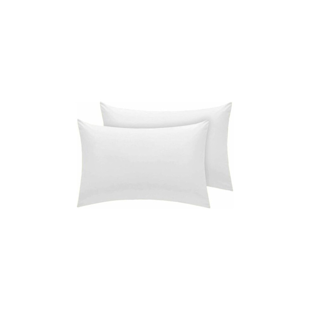 (WHITE) 2X Pillowcases Housewife Bedroom Soft Breathable