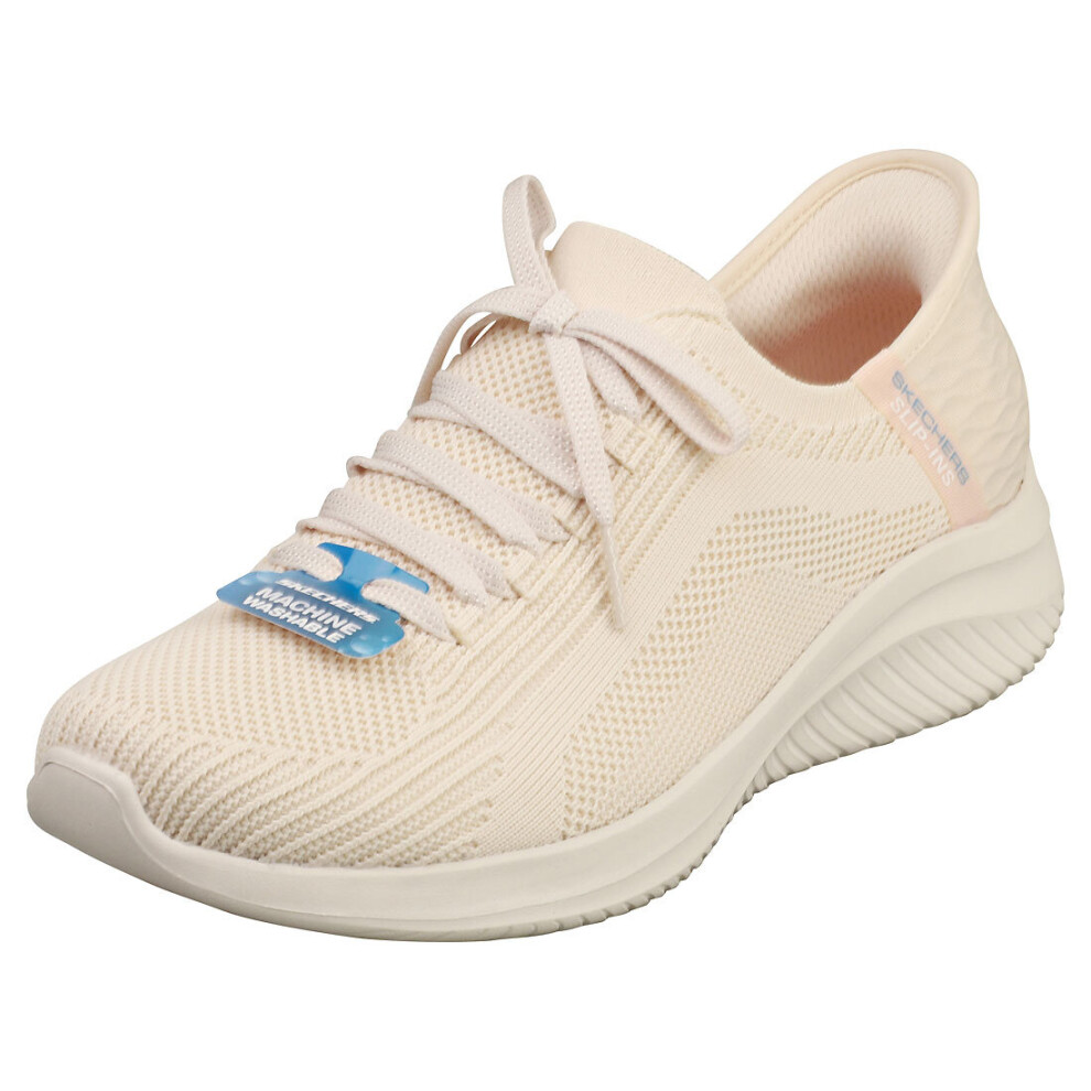 New Skechers Women's (5) Slip-Ins Ultra Flex 3.0 Vegan Fashion Trainers In Natural Cream 149710-Nat