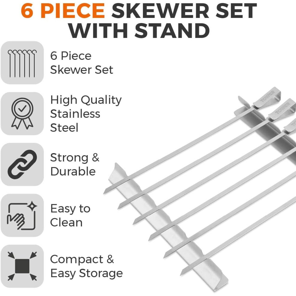 Tower 6Pc Skewer Set With Stand - Image 3