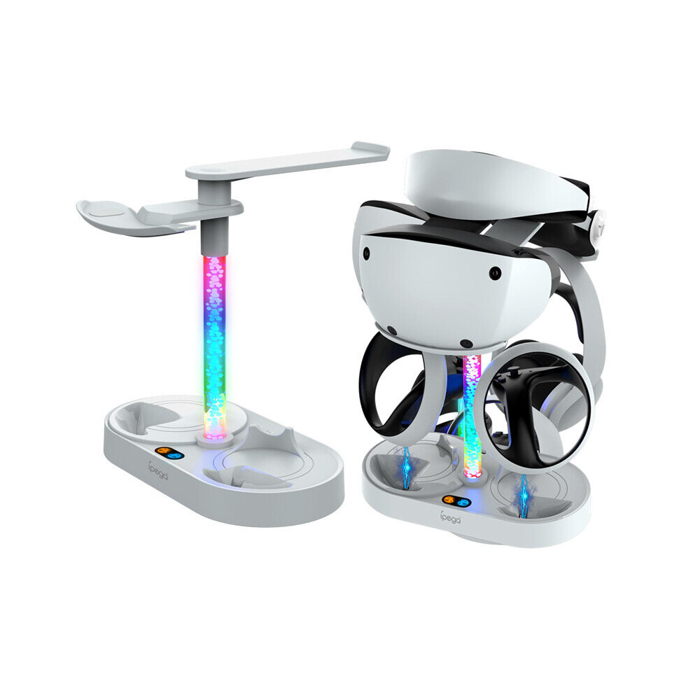 (PS VR2 magnetic rainbow charging stand can be stored glasses headphones PSVR2 handle seat charger with dazzling RGB ligh) Controller Charging Dock fo