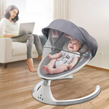 Bluetooth Electric Baby Rocker Swing Infant Bouncer Chair Music Gray