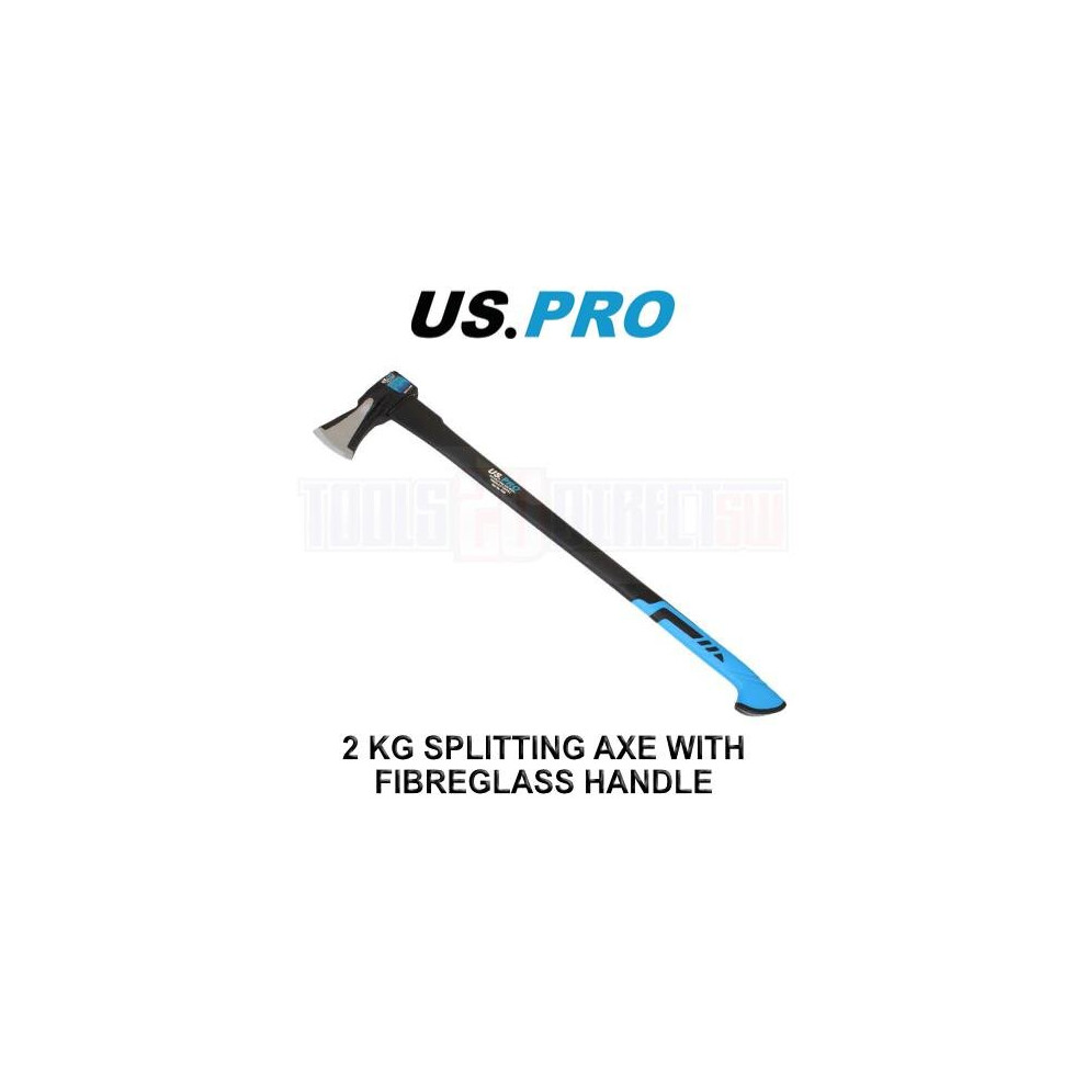 US PRO Tools 2 KG Splitting Axe With Fibreglass Handle Log Splitting Maul 4541