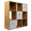Charles Jacobs (3 White Drawers) Charles Jacobs Oak 9 Cube Open Book Shelf Storage 1