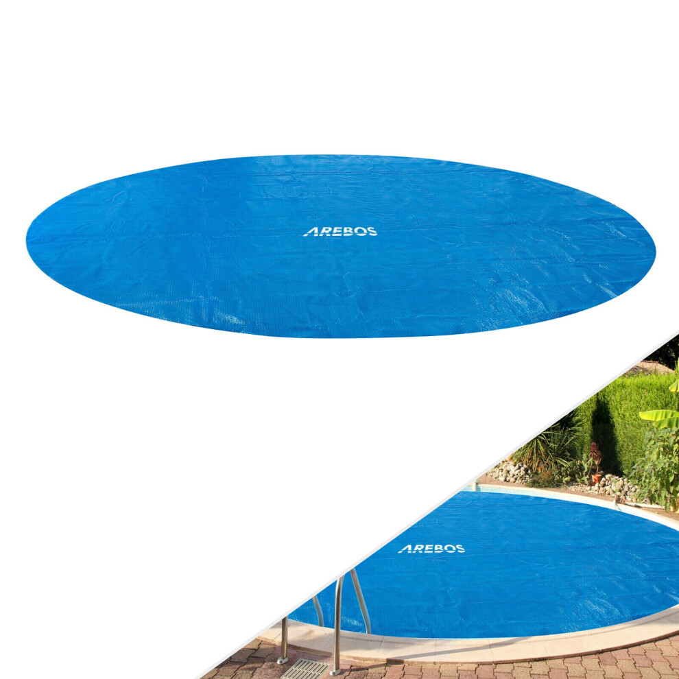 AREBOS Pool Solar Foil/Cover Solar Cover round Ø4.57m blue  cover thickness 120µm solar roll cuttable  pool heating for water heating heat cover