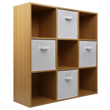(4 White Drawers) Charles Jacobs Oak 9 Cube Open Book Shelf Storage