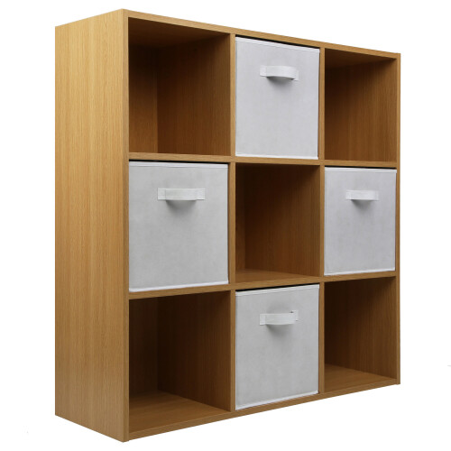 Charles Jacobs (4 White Drawers) Charles Jacobs Oak 9 Cube Open Book Shelf Storage
