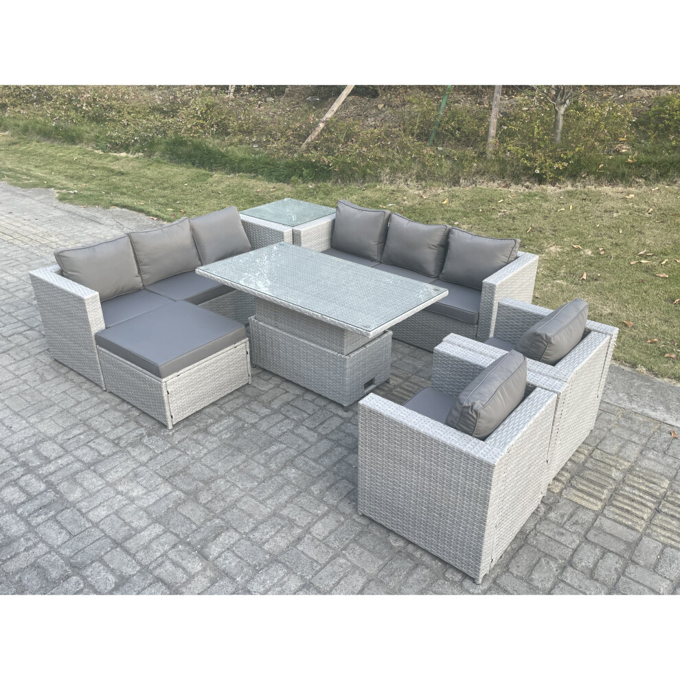 Fimous Rattan Garden Funiture Adjustable Rising Table Sofa Dining Set Lounge Chair-image-OPC-PBF77F5-NEW