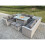 Fimous Fimous U Shape Lounge Sofa Dining Set With Gas Fire Pit Side Table Stools 1