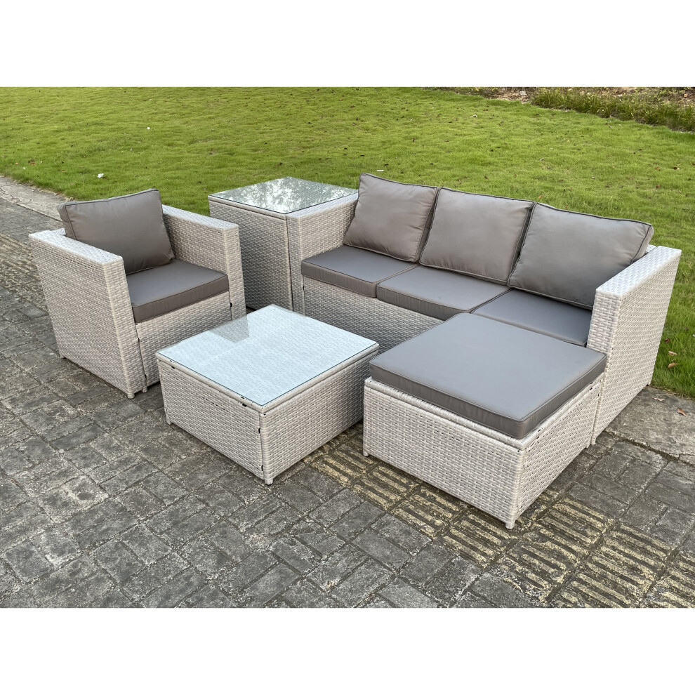 Fimous Light Grey Lounge Outdoor PE Rattan Garden Furniture Armchair