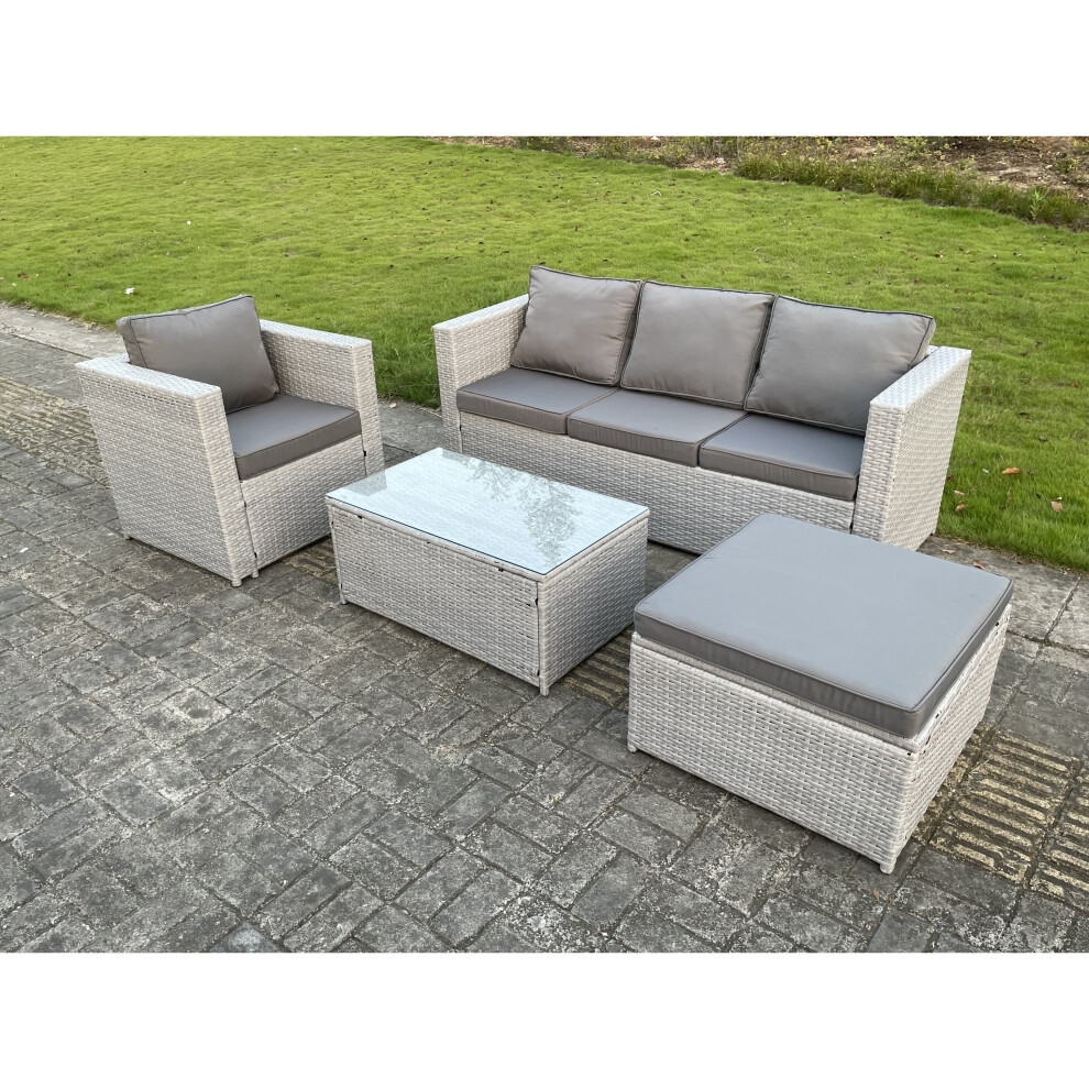 Fimous Lounge Outdoor PE Rattan Garden Furniture Set Coffee Table