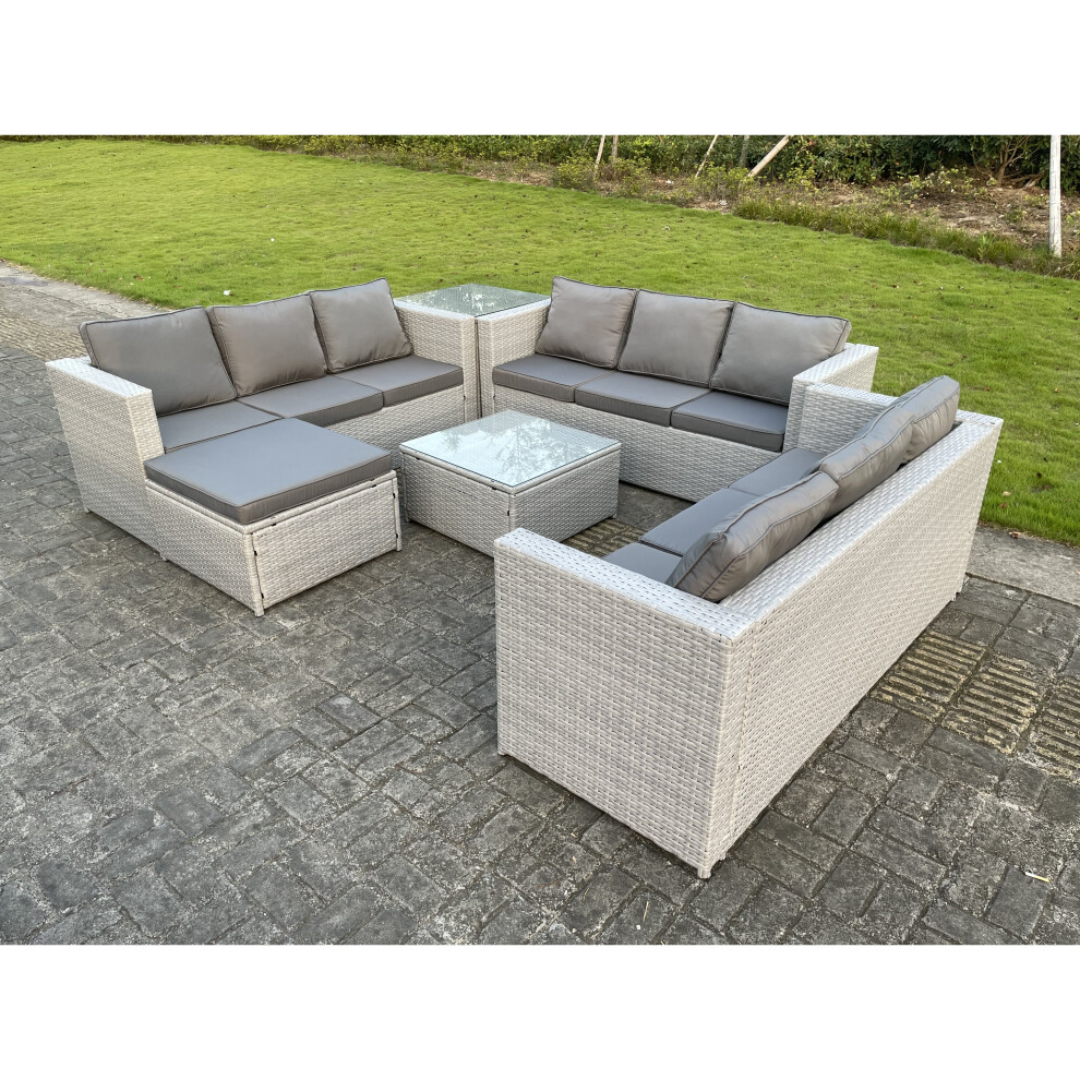 Fimous Outdoor PE Rattan Garden Furniture Set Wicker Sofa Side Table