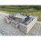 Fimous Fimous U Shape Lounge Sofa Dining Set With Gas Fire Pit Side Table Stools 4