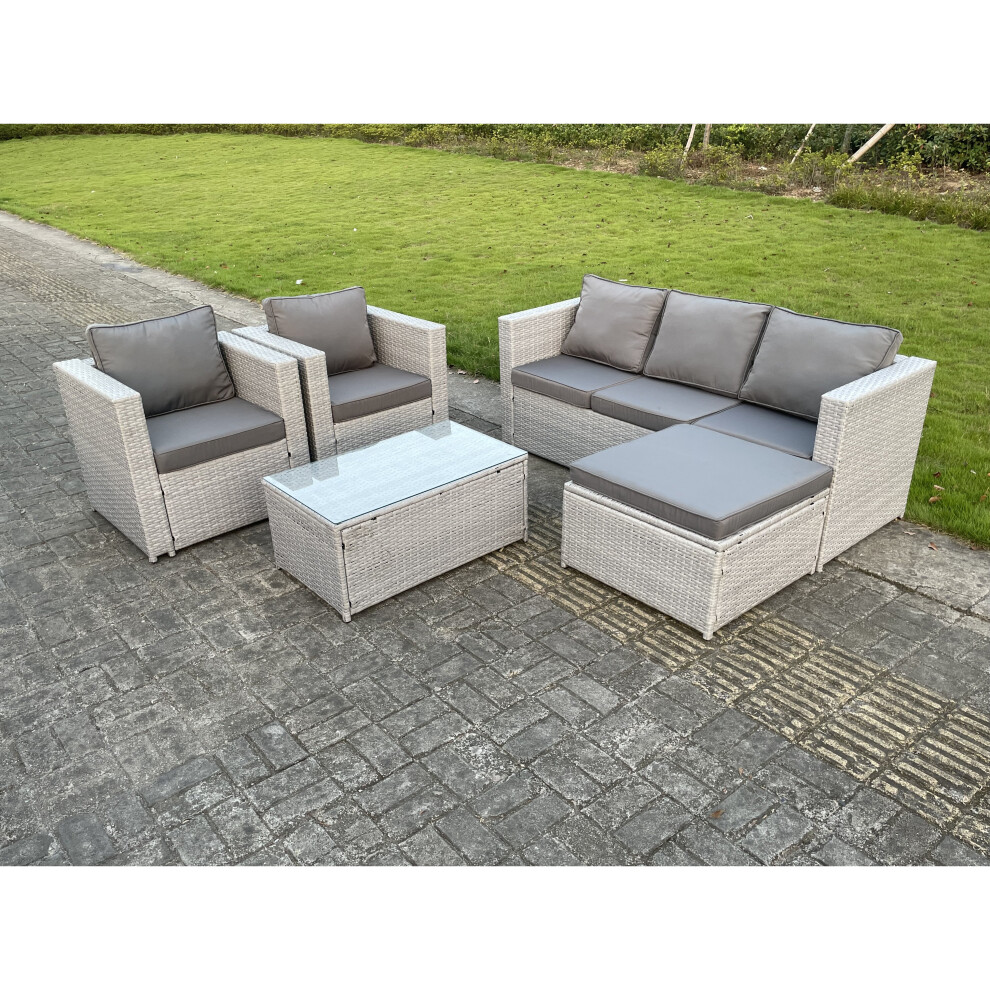 Fimous Lounge Outdoor Pe Rattan Garden Furniture Set Wicker Sofa Grey