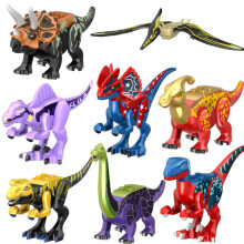 (Style J 8pcs) Large Dinosaur Figure Big Size Indominus T Rex Blocks Fit Lego Toys